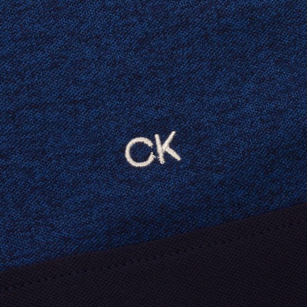 Calvin Klein Colour Block Polo Shirt - Cobalt Marl Navy Discount