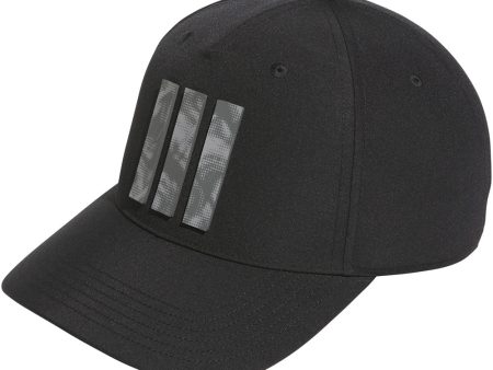 adidas Tour 3 Stripe Print Cap - Black Hot on Sale