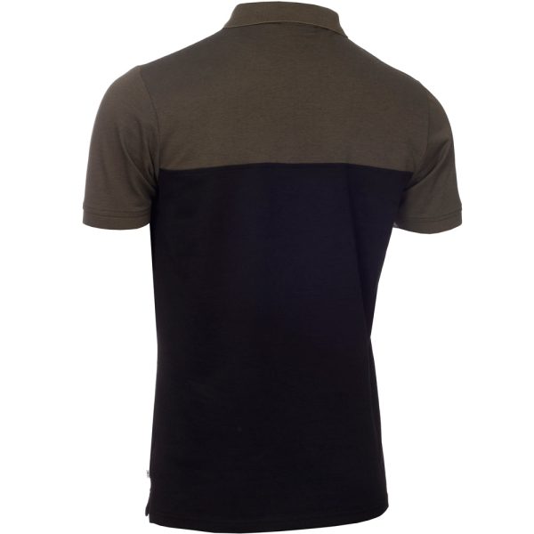 Calvin Klein Colour Block Polo Shirt - Olive Marl Black Fashion