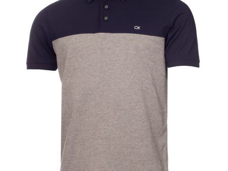 Calvin Klein Colour Block Polo Shirt - Navy Silver Marl Sale