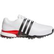 adidas Tour360 24 Spiked Waterproof Shoes - White Core Black Lucid Red For Cheap