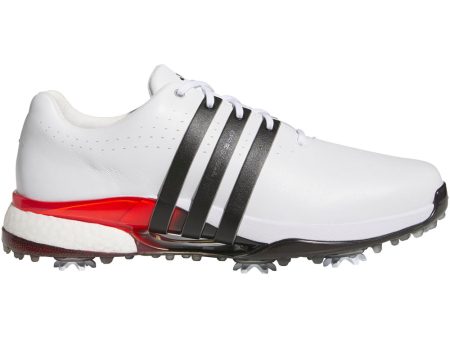 adidas Tour360 24 Spiked Waterproof Shoes - White Core Black Lucid Red For Cheap