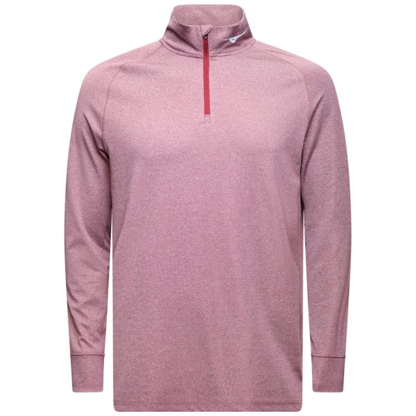 Mizuno Melange 1 4 Zip Pullover - Burgundy For Discount