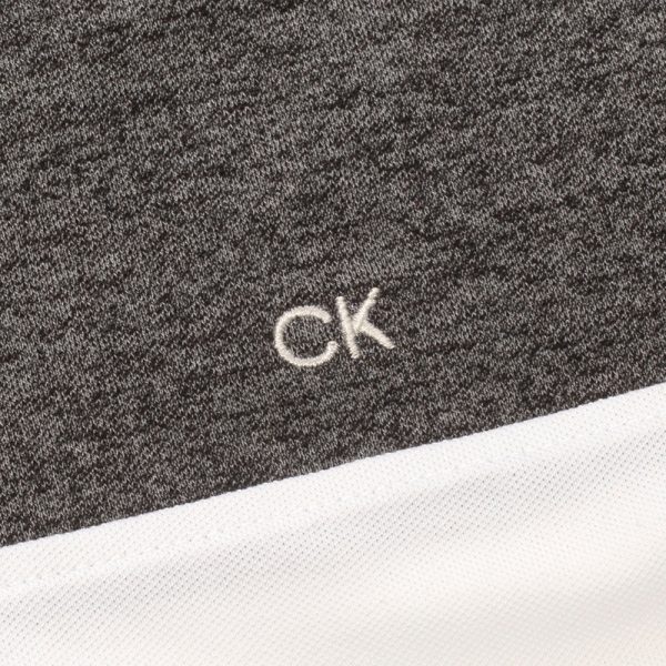 Calvin Klein Colour Block Polo Shirt - Charcoal Marl White Discount