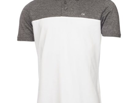 Calvin Klein Colour Block Polo Shirt - Charcoal Marl White Discount