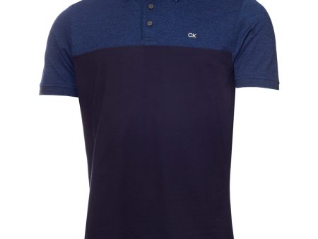 Calvin Klein Colour Block Polo Shirt - Cobalt Marl Navy Discount