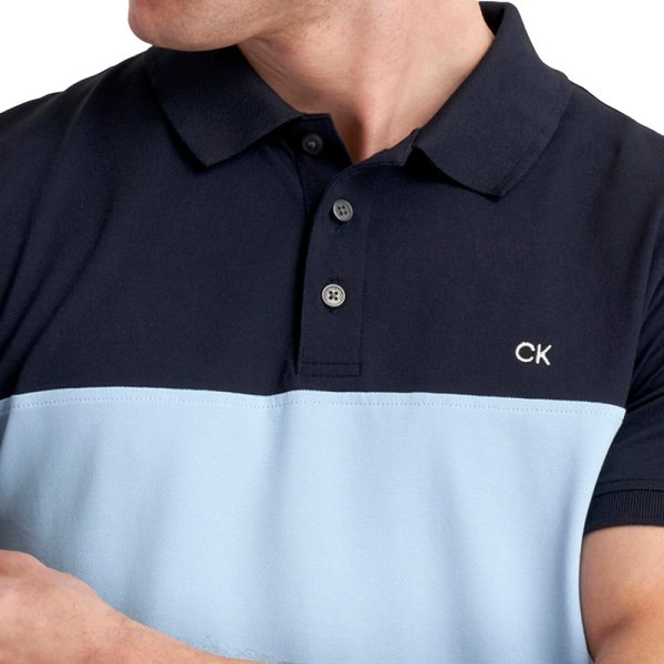 Calvin Klein Colour Block Polo Shirt - Navy Blue Sale