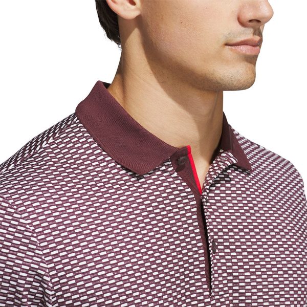 adidas Beyond the Course Textured Polo Shirt - Aurora Ruby For Discount