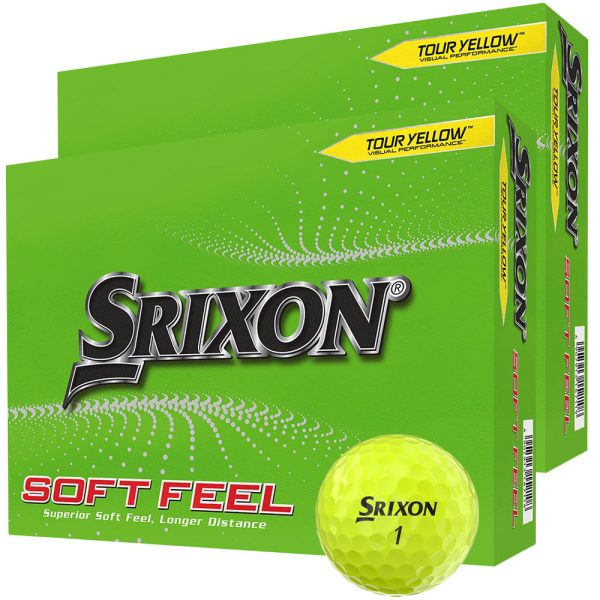 Srixon Soft Feel Golf Balls - Yellow - Festive Double Dozen Discount