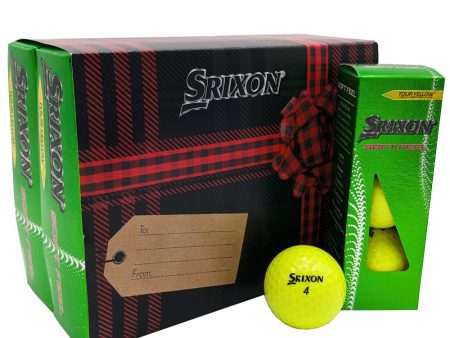 Srixon Soft Feel Golf Balls - Yellow - Festive Double Dozen Discount