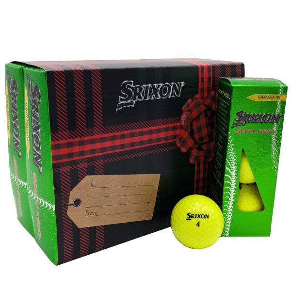 Srixon Soft Feel Golf Balls - Yellow - Festive Double Dozen Discount