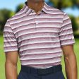 adidas 2 Color Stripe Polo Shirt - Aurora Ruby White For Cheap