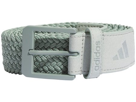 adidas Braided Stretch Belt - Silver Green For Sale