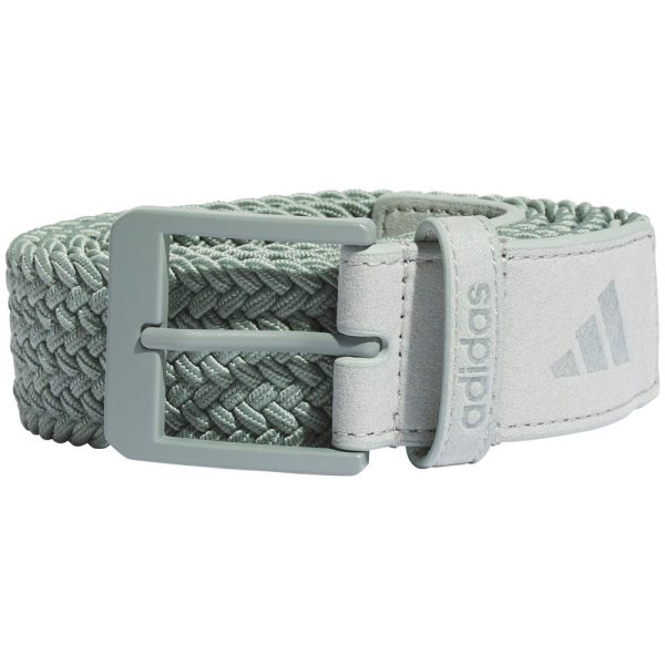 adidas Braided Stretch Belt - Silver Green For Sale