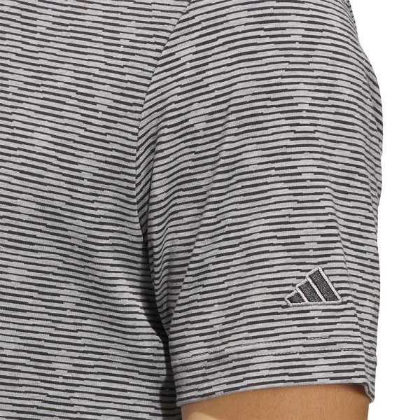 adidas Go-To Printed Stripe Polo Shirt - Grey Three Mel Black Online Sale