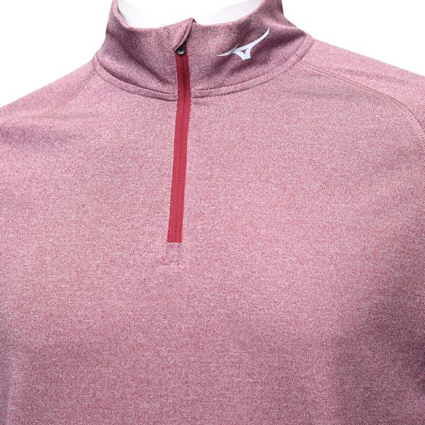 Mizuno Melange 1 4 Zip Pullover - Burgundy For Discount