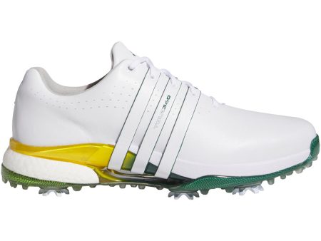 adidas Tour360 24 Spiked Waterproof Shoes - White Collegiate Green Yellow Hot on Sale