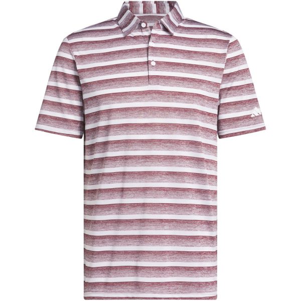 adidas 2 Color Stripe Polo Shirt - Aurora Ruby White For Cheap