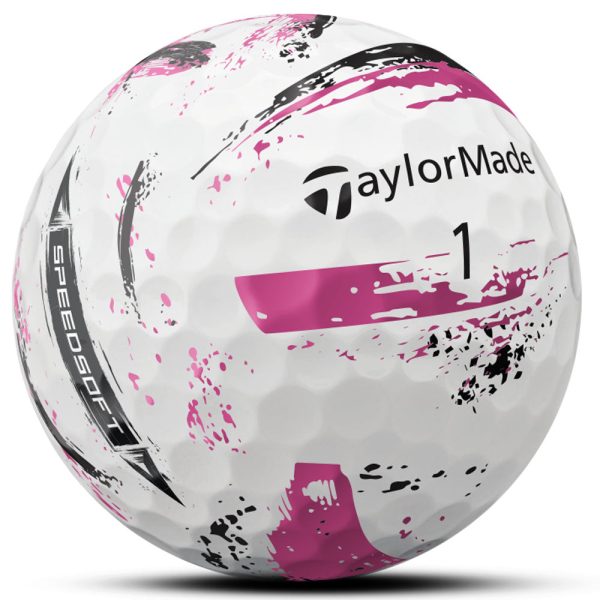 TaylorMade SpeedSoft Golf Balls - Ink Pink - 3 Ball Sleeve For Discount