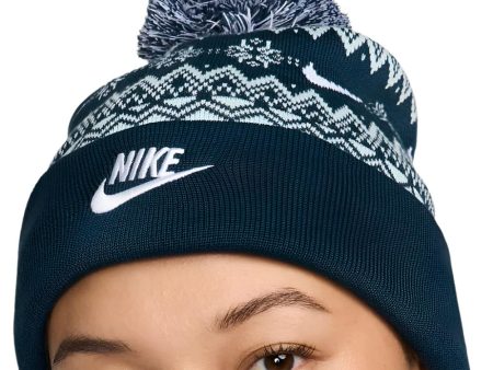 Nike Peak Beanie - Armory Navy White Glacier Blue White Discount