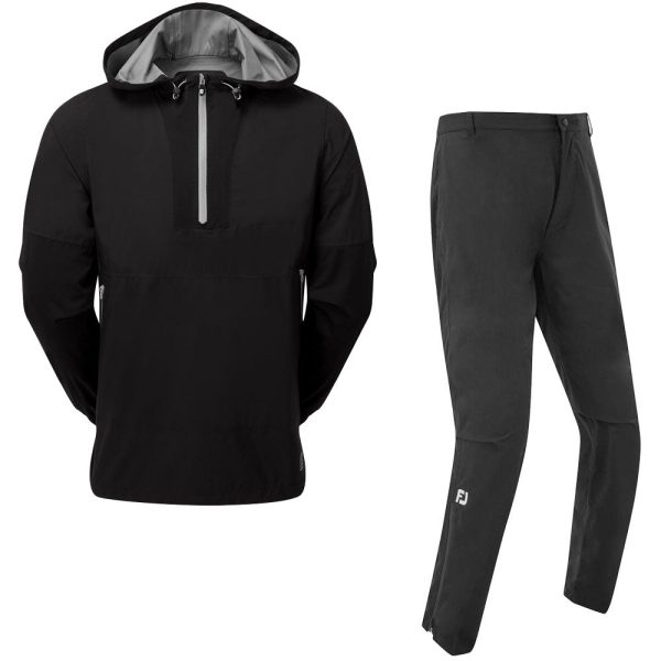 FootJoy HydroLite X HydroLite V2 Hooded Waterproof Suit - Black Hot on Sale