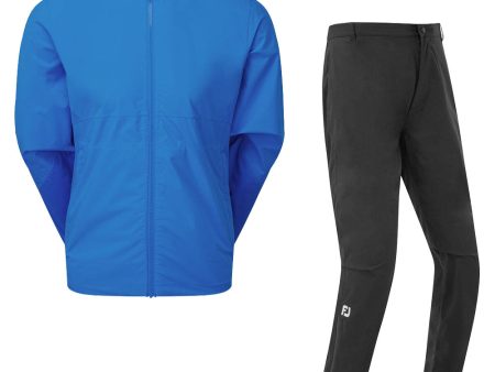 FootJoy HydroLite X HydroLite V2 Waterproof Suit - Blue + Black Online Hot Sale