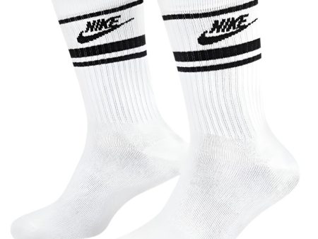 Nike Dri-FIT Everyday Essential Crew Socks (3 Pairs) - White Black Online Hot Sale