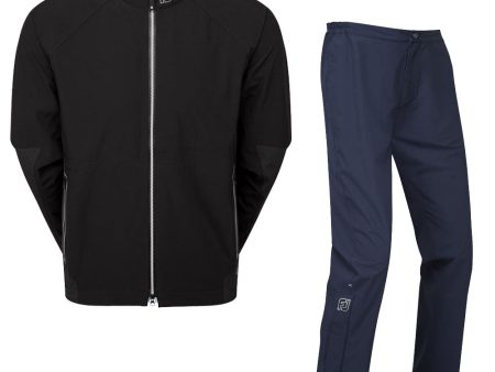 FootJoy HydroTour HydroLite V2 Waterproof Suit - Black + Navy Online Sale