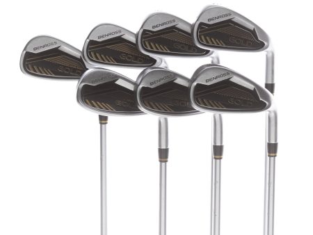 Benross Gold Steel Mens Right Hand Irons 5-SW Regular - Fujikura 50i Online now