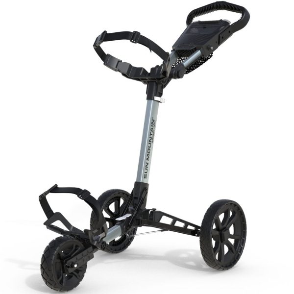 Sun Mountain Ridgeline 3-Wheel Push Trolley - Silver For Sale