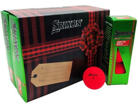 Srixon Soft Feel Golf Balls - Brite Red - Festive Double Dozen Online Sale