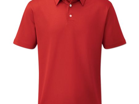 FootJoy Junior Stretch Pique Solid Polo Shirt - Red Online Hot Sale