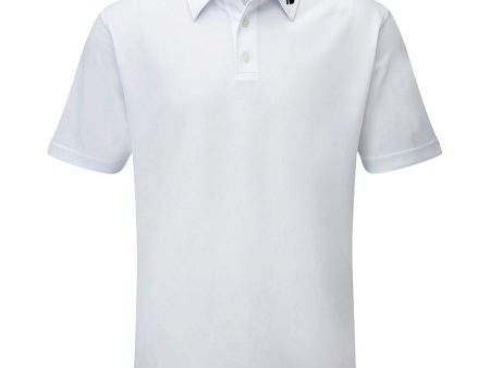 FootJoy Junior Stretch Pique Solid Polo Shirt - White Cheap