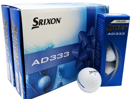 Srixon AD333 Golf Balls - White - Festive Double Dozen Fashion