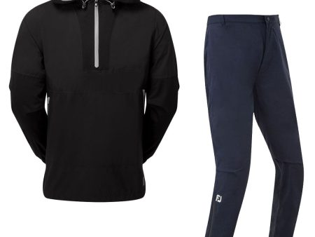 FootJoy HydroLite X HydroLite V2 Hooded Waterproof Suit - Black + Navy Online now