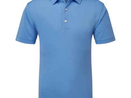 FootJoy Junior Stretch Pique Solid Polo Shirt - Light Blue Cheap